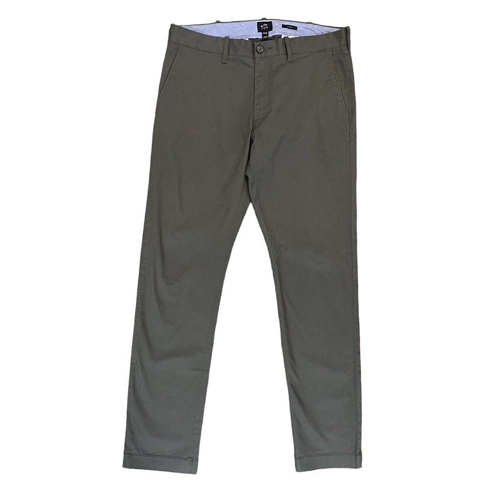 J Crew Flex Chino Driggs Style Men’s 32X32 Flat Front Gray Casual Pants EUC